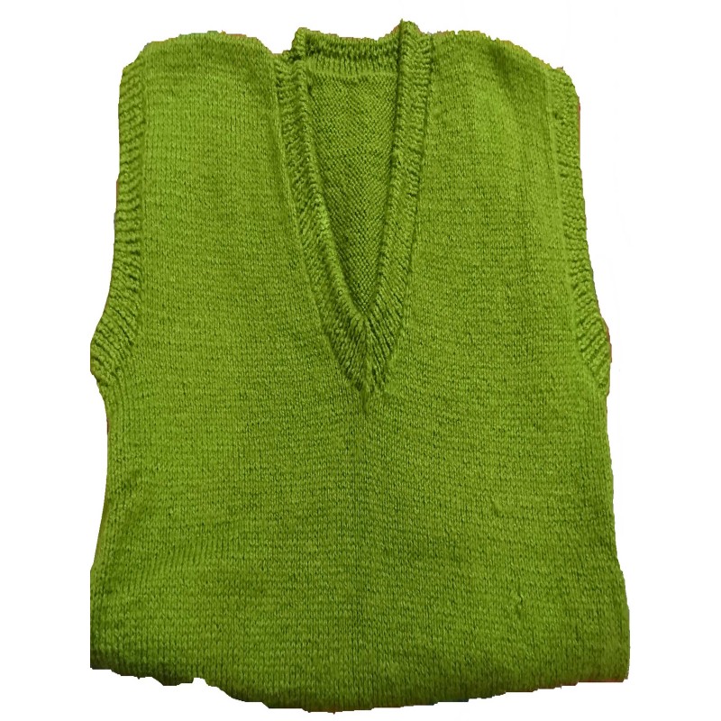 Unique Design Wool/Yarn Knitted V-Neck Olive Green Color sleeveless ...