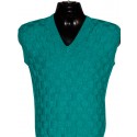 Graminarts Light Sea Green Color Woollen Handmade V-neck Sleeveless Sweater For Men