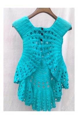 Beautiful Unique Stylish Graminarts Self Design Bolero Crochet Jacket For Ladies/Girl - Jungle