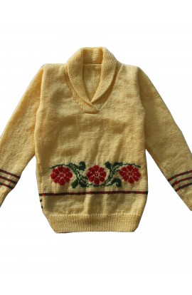 Graminarts Handmade Knitted Woolen Sweater For Baby Boy - Banana