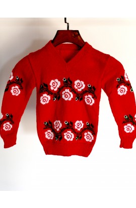 Graminarts Handmade Trending Design Full Sleeve Pullover For Baby Boy- Red