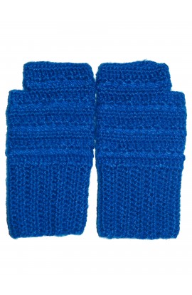 Graminarts handmade woollen/yarn royal blue colour fingerless gloves