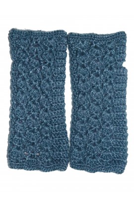Graminarts Shell Crochet Grey Fingerless Ladies Gloves Wrist Warmer