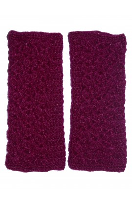 Graminarts Shell Crochet Attractive Maroon Red Fingerless Ladies Gloves Wrist Warmer