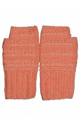 Graminarts handmade woollen/yarn Peach colour fingerless gloves
