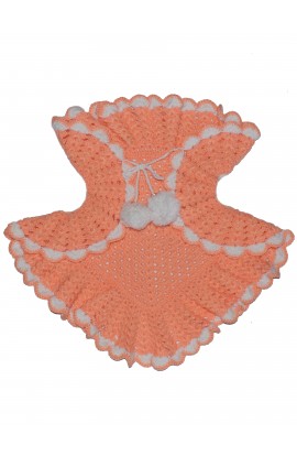 Beautiful Unique Stylish Bolero Crochet Jacket For Baby Girl- Light Salmon