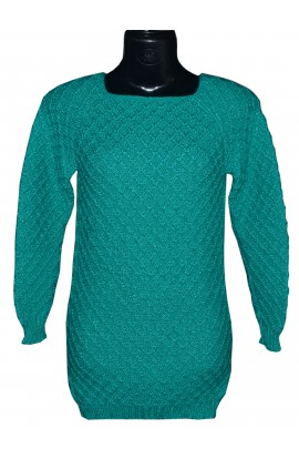 Beautiful Handmade Knitted Pullover Like Top For Women in Sea Green Color 