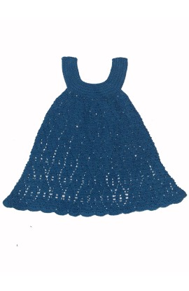 Stylish Handmade Crochet Thread Summer Halter Frock For Baby Girl (2-3 Year)