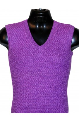 GraminArts Handmade Violet Vardhman Woollen Knitted Half Sweater For Men