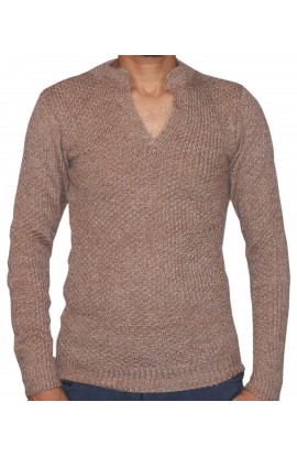 Graminarts Handmade Knitting Tortilla Solid Colour Long Sleeve Sweater For Men