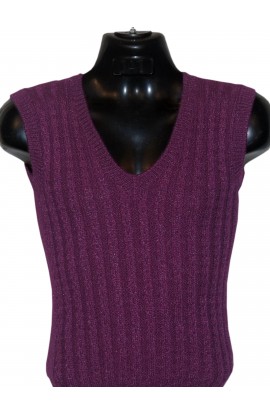 Graminarts Handmade Woollen In Purple Half Sleeve Sweater for Men