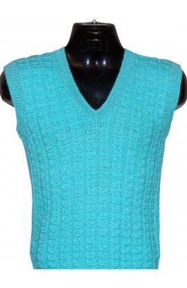 Stylish  Look With Medium Sea Green Woollen Half Sleeve Graminarts Sweater For Men