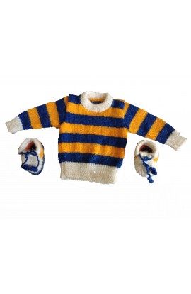 Woolen Knitted Sweater Set (2Pcs Suit) for New Born Babies (0-6 Months)