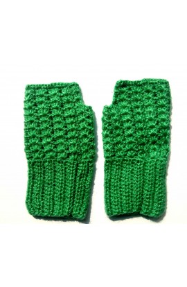 Graminarts Unique Handmade Fingerless Green Colour Gloves For Adult Medium Hand