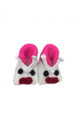 Beautiful Hand Crafted Pair Of Soft Baby Boys Woolen Booties Design For 0 - 6 Month