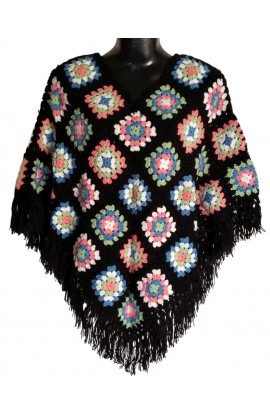 Elegant And Outstanding Multicolor Woolen Poncho Self Design By Graminarts For Girls/Women