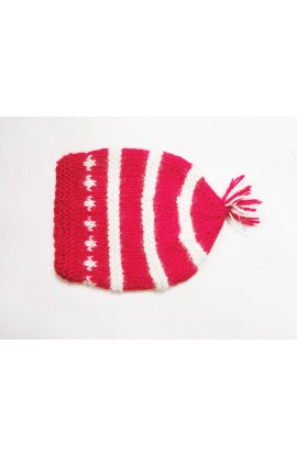 Graminarts Handmade Knitted Red & White Color Cap For Kids