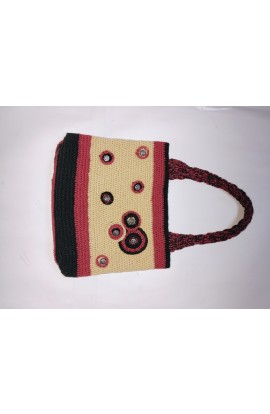 Unique Graminarts Design Multicolor Woolen Handmade Beach Bag For Girls/Women 