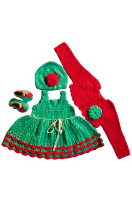 Classic Elegance Graminarts Woolen Frock Set with Adorable Cardigan For Babies