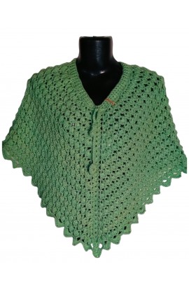 Awesome And Outstanding Handmade Crochet Cape Shawl For Girls - Tea