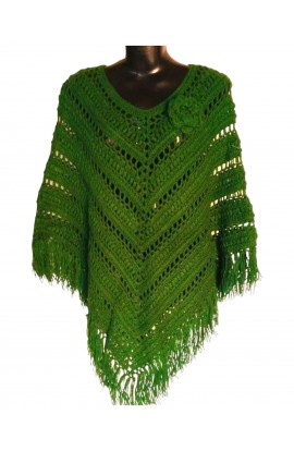 Trendy Forest Woolen Color Designer Poncho Handmade By Graminarts For Girls/Ladies