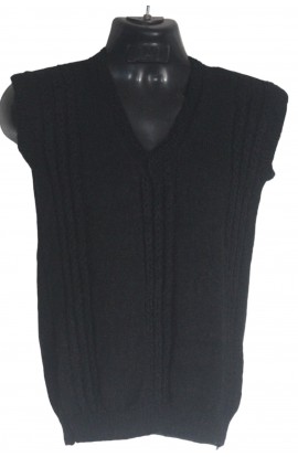 Graceful Look With Black Woollen Graminarts Half Pullover Vest For Men 