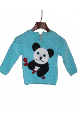Graminarts handmade woolen Full sleeves Panda patch sweater  for 6-7y kids