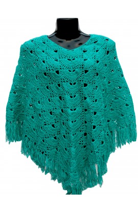 New Trendy Graminarts Handmade Woolen Poncho With Pine Color Beautiful Design