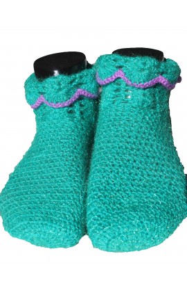 Sea Green Color Beautiful Self Design Graminarts Womens Ankle Length Socks
