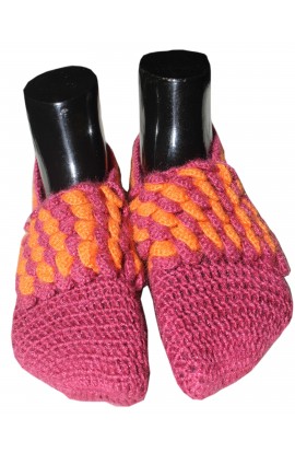 Graminarts Elegant Handmade Woolen Crochet Womens Ankle Length Socks