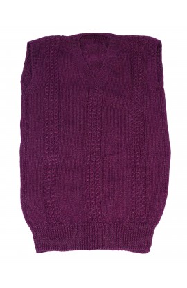 GraminArts V-Neck Woolen Sleeveless knitted sweater Purple  for Men