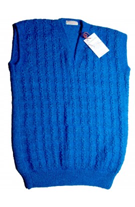 GraminArts Blue Color Handmade Woolen Sleeveless Sweater for Men
