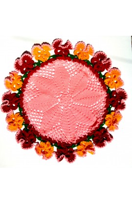 Woolen Handmade Ashtadal Kamal Pattern Pooja Thalposh 