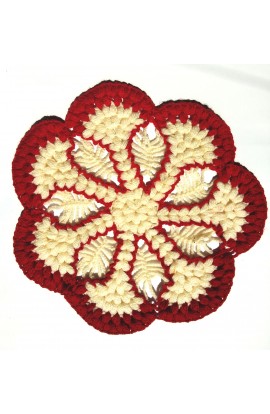 Handmade Beautiful Graminarts Woolen Crochet Design Round - 16"Diameter Thalposh/Pooja Thali