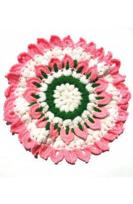 Graminarts Handmade Multicoloured Fancy Flower-12inch Diameter Thalposh/Tablemat