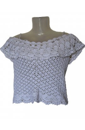 Graminarts crochet beautiful round neck design tops for young lady 