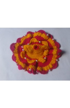 Unique And Stylish Marigold & Rubi Woolen Color Poshak For 0 -1 No. Laddu Gopal Ji 