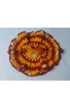 Adorable Marigold & Red Combi Color Kanhaa Dress ( 1 - 2 No. Laddu Gopal Ji )