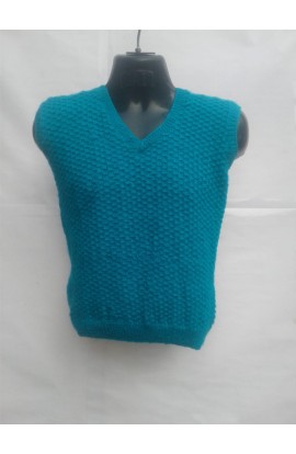 Stylish Look WithTeal Handmade Knitted Half Pullover For Men