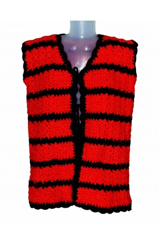 GraminArts Red and Black cardigan for women handmade woolen beautiful desing