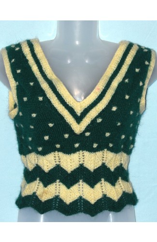V-Neck Handmade Woolen Sleeveless knitted Blouse for women free size