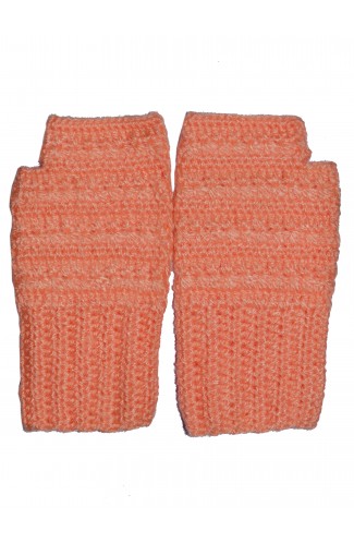 Graminarts handmade woollen/yarn Peach colour fingerless gloves