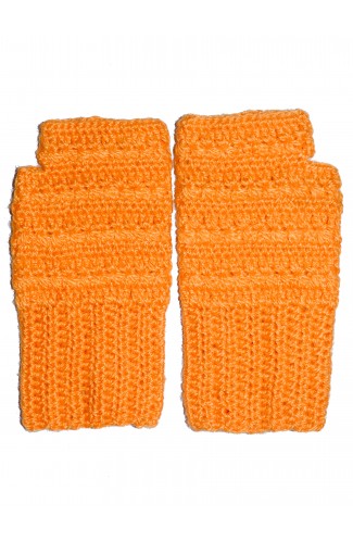Graminarts handmade woollen/yarn orange colour fingerless gloves
