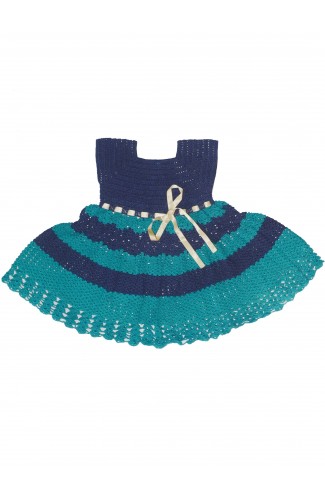 GraminArts Handmade Vardhman Thread Crochet Half Frock For Baby Girl (4-6 Year)