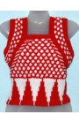 Red & White beautiful woolen handmade blouse for women free size