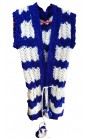 Beautiful Hand Knitted Cardigan for women blue and white color
