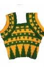 Handmade Woolen blouse for Ladies yellow and green color combination 