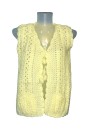 Light yellow handmade woolen cardigan for women